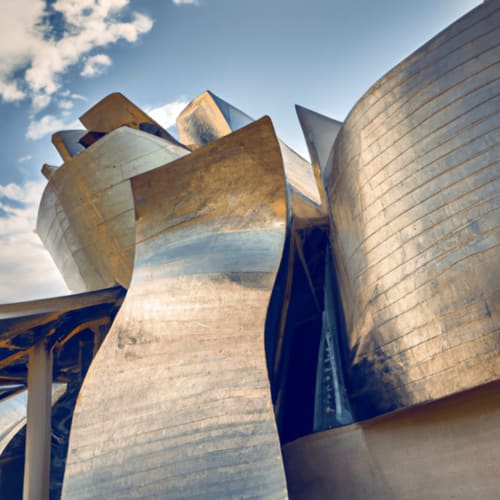 Museo Guggenheim de Bilbao con su espectacular arquitectura moderna