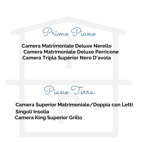 Tipologie di camere Macramè Fazello: opzioni Primo Piano e Piano Terra presso Sciacca B&B