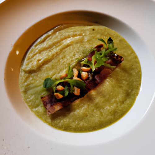 Piatto elegante presso My Florentine Apartment con salsa verde, barbabietola arrostita e microgreens