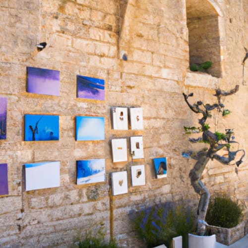 Art gallery showcasing vibrant artwork in Lourmarin