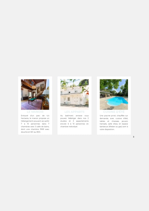 Manoir du Domaine de Bize, appartements et cuisine d'été avec piscine à Mirepoix, Ariège