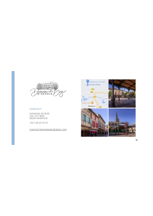 Photos de localisation et coordonnées du Domaine de Bize Mirepoix, Ariège, France