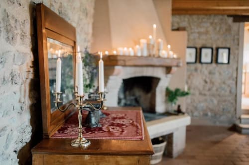 fireplace of the farmhouse in the prosecco hills