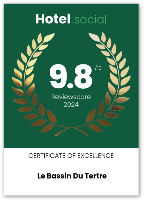 meilleure note hotel social certificate of excellence, le bassin du tertre fronsac, gironde, proche saint emilion, Libourne, bordeaux