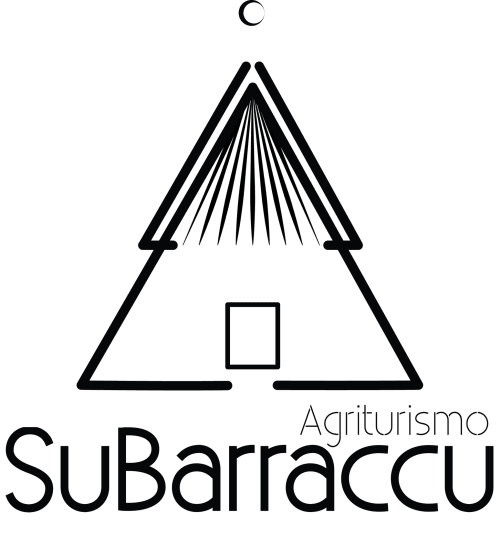 Logo Su Barraccu Agriturismo con design geometrico di tenda e luna crescente, Loceri Italia