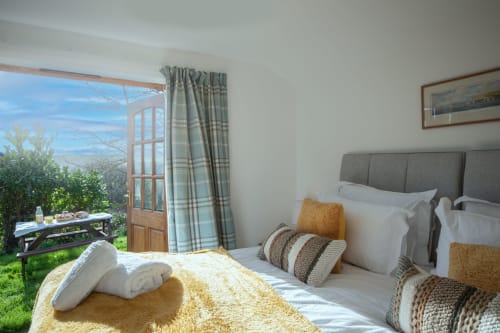 View from Patio Doors in Valley View Room at 2 Ailwood Farm Holidays, Dorset, Jurassic Coast, Walking, Cycling, Climbing