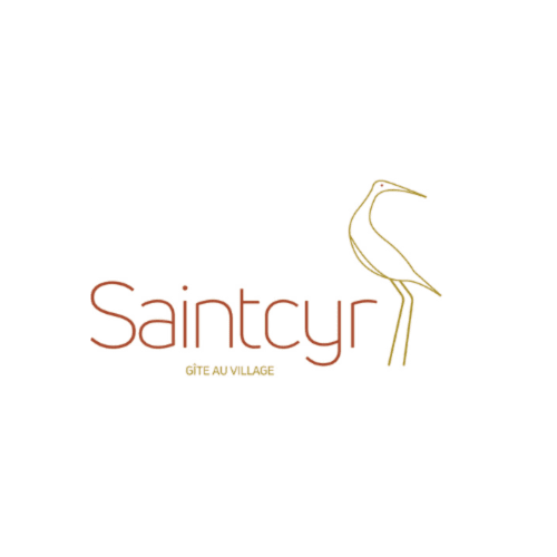 Saintcyr Gîte au Village logo with stylized heron, Tournedos-sur-Seine accommodation