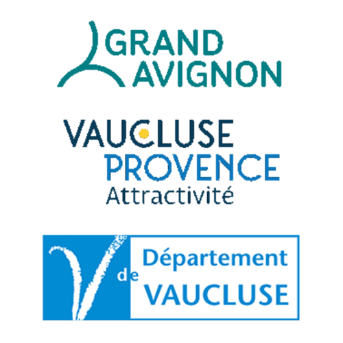 Logotipos turísticos de Grand Avignon, Vaucluse, Provence para el Domaine des Lavarines cerca de Morières-lès-Avignon