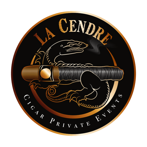 Logo événements privés La Cendre avec alligator et cigare, hospitalité Cognac France