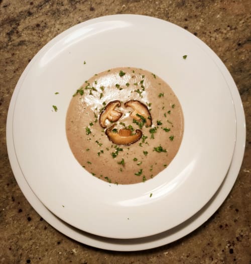 LB champignons, velouté, shiitake, domaine de Kervennec, table d'hôtes