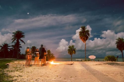 Bonfire with new friends