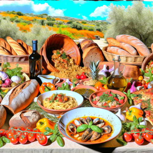 Delicious traditional Sardinian dishes, a feast for the senses.