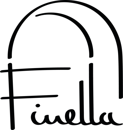 Logo di Finella Charming Rooms, un design minimalista con volto stilizzato per questo bed and breakfast a Bari.