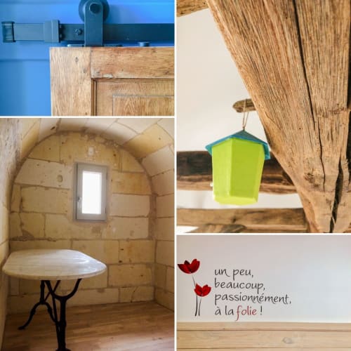 plusieurs details en pèle-mêle moderne et ancien - logis escale gite de groupe saumur ©SAS ESQAL