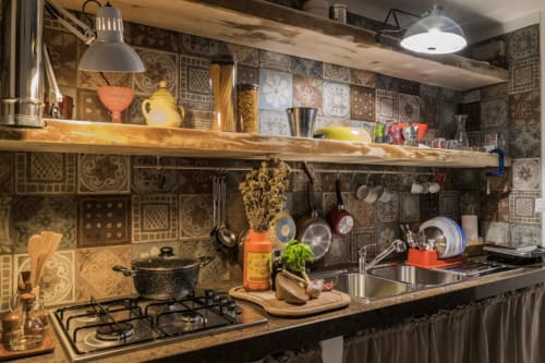 Cucina con Top di Marmo