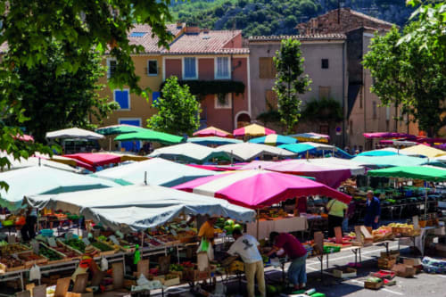 Market at Nyons close to Villa Bellevue