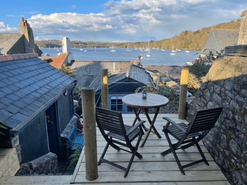 River Dart views outdoor entertaining space Dittisham Riverside cottage family friendly accommodation nautical themed cottage group stays holiday let