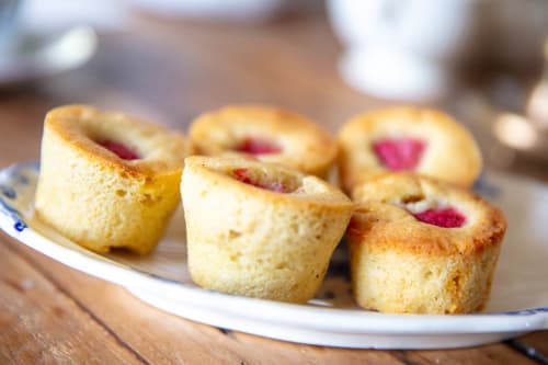 Jam-filled madeleines on a plate at La Sentinelle B&B, Les Arcs sur Argens