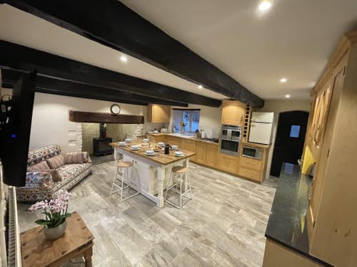 Tynewydd Farmhouse Family Kitchen Feature Fireplace Historic Farmhouse Group Stays Celebrations Activity Holidays 