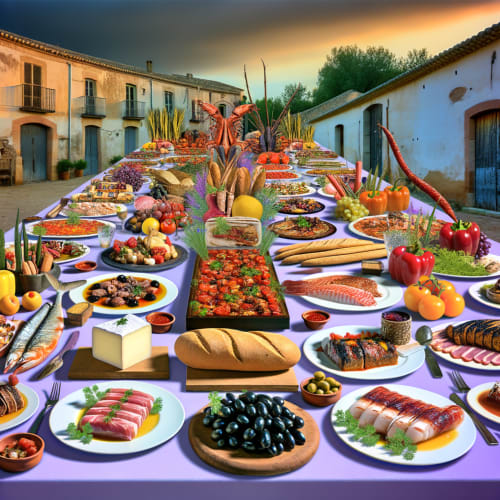 Une table garnie de plats catalans à Perpignan