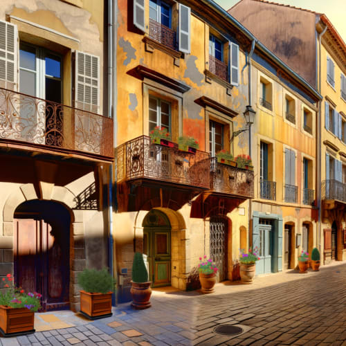 Une vue charmante de la vieille ville de Perpignan