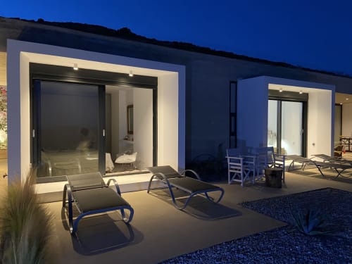 each room of the dream cave villa for rent has its own fully equipped bathroom, its terrace with a breathtaking view of the Aegean Sea