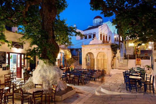 Leave to visit Pyrgos, the marble village before returning and enjoying the view from dream cave villa.