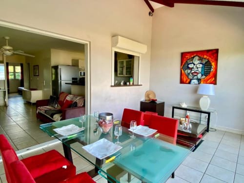 terrasse, vue incroyable, fort de france, mer des caraïbes, appartement bougainvillier martinique, planteur