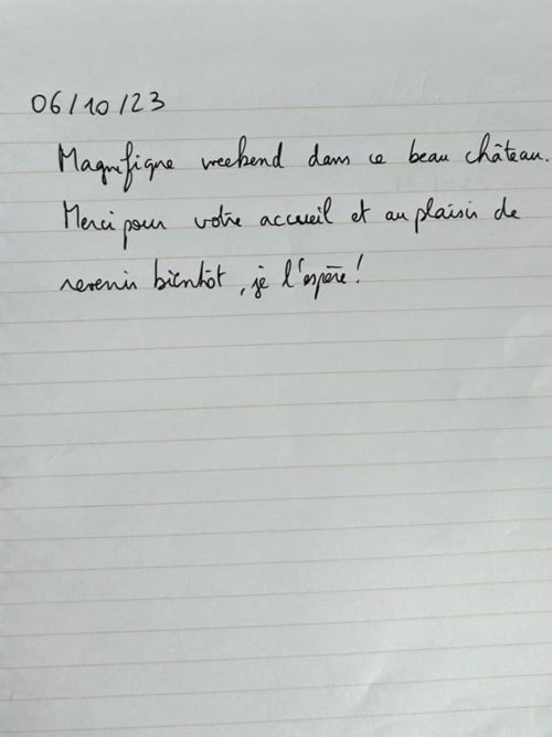 guest book of Marigné castle