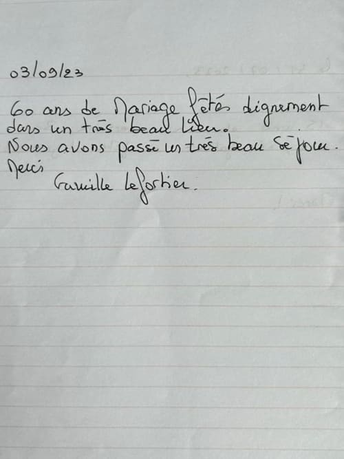 guest book of Marigné castle