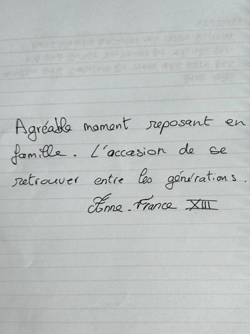 guest book of Marigné castle