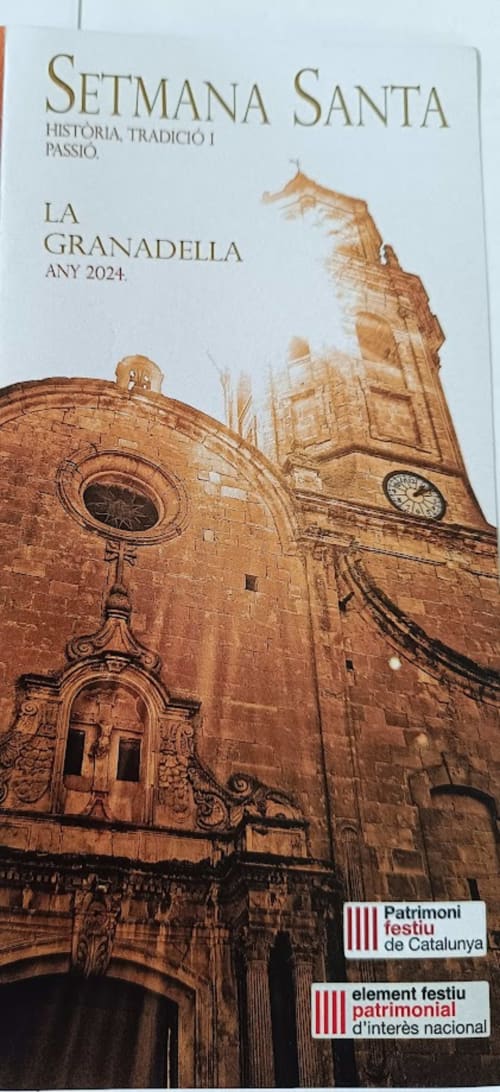 Guía de procesión de Semana Santa en La Granadella 2024, con arquitectura eclesiástica histórica