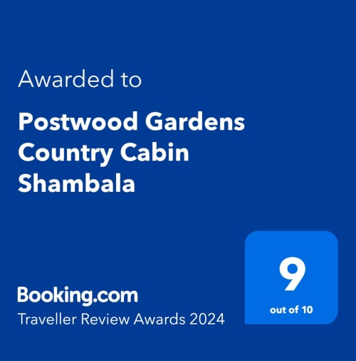 Postwood Gardens Country Cabin Shambala awarded 9 out of 10 on Booking.com Traveller Review Awards 2024