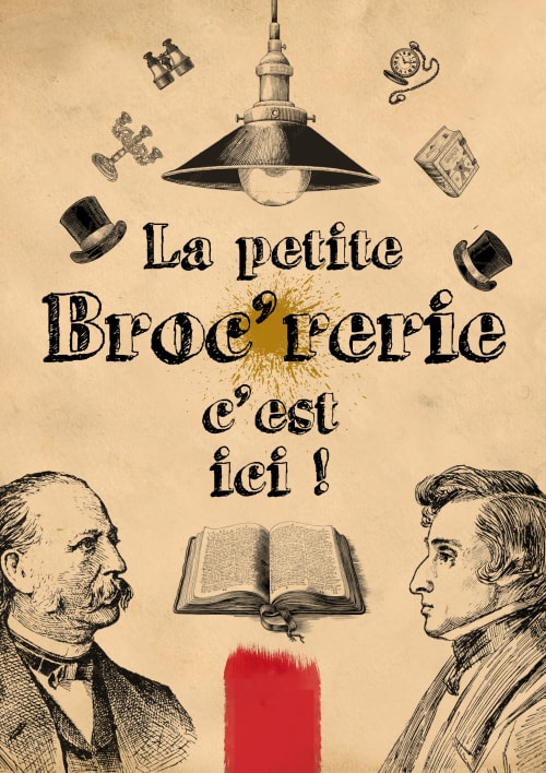 Affiche vintage pour « La petite Broc'ferie » au Domaine de l'Ocrerie à Pourrain, décor antique et