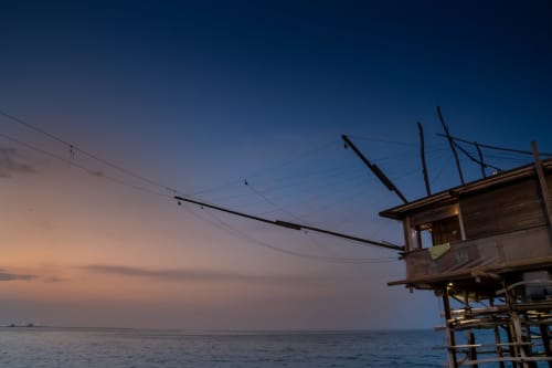 Bungalow fronte spiaggia Le Vajane al tramonto a Torino di Sangro, Italia