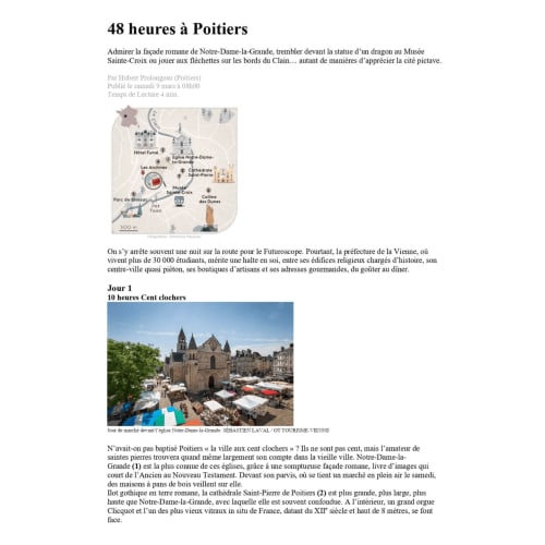 Market day at Notre-Dame-la-Grande cathedral in Poitiers, France near Clos des Moulins B&B