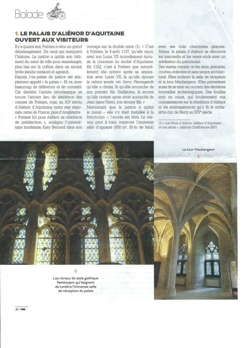 Historic Palais d'Aliénor Gothic interior with stained glass windows and vaulted ceilings in Poitiers, France