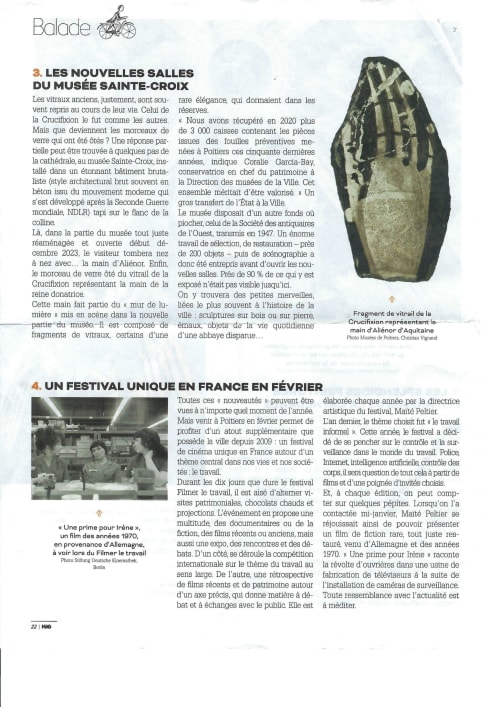 Magazine page featuring Poitiers cultural attractions and festivals