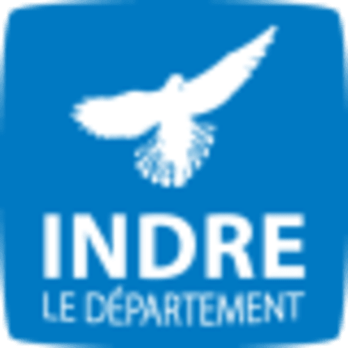 Logo du département de l'Indre avec colombe blanche sur fond bleu pour le gîte Le Fassardy à Châteauroux, France