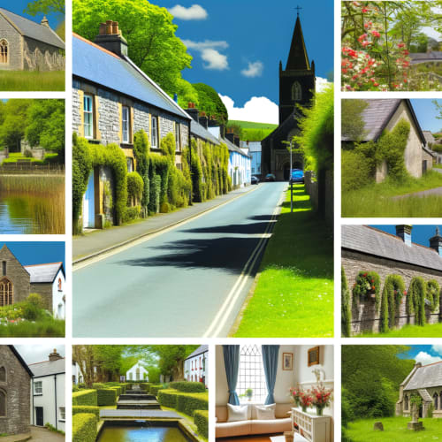 Scenic cultural heritage walk in Llanhamlach