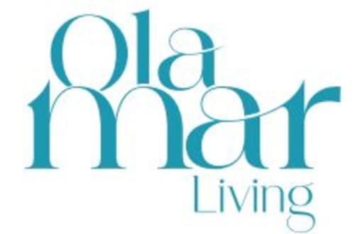 Logo del hotel Olamar Living en turquesa, Santiago de Tolú, Sucre, Colombia