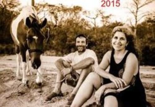 Couple with horse at Villa Mango B&B in Nosara, Costa Rica, 2015