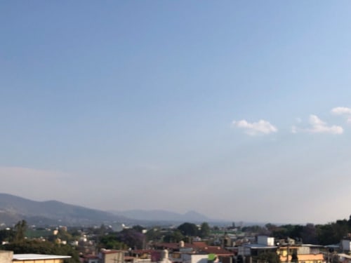 Vista del valle montañoso desde el Apartamento Zeus 12 en Alojamientos Zoogocho, San Andrés Huayapam, México