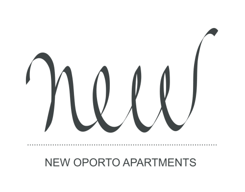 Logo do New Oporto Apartments com design de traço estilizado no Porto, Portugal