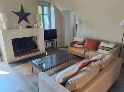 Living room with fireplace
