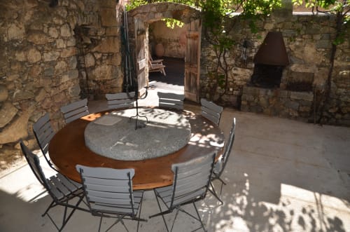 Summer dining area with barbecue