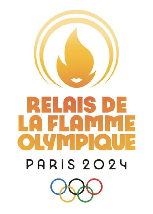 Logo du relais de la Flamme olympique Paris 2024 pour l'accueil à Blois, France