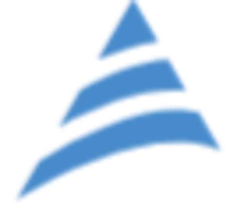 Logo dell'hotel Al Dos con forme geometriche blu che rappresentano una vetta di montagna a Livigno