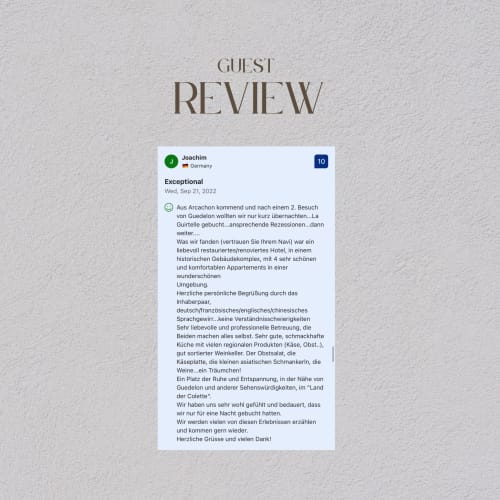Guest review for La Guirtelle B&B in Lainsecq, France - 10/10 rating from Joachim