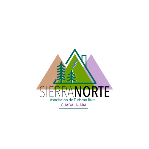Sierra Norte Guadalajara rural tourism association logo featuring mountain peaks and forest trees
